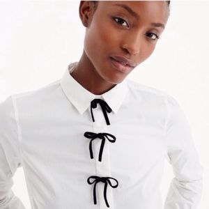 NWT J. Crew Perfect Shirt with Velvet Bow